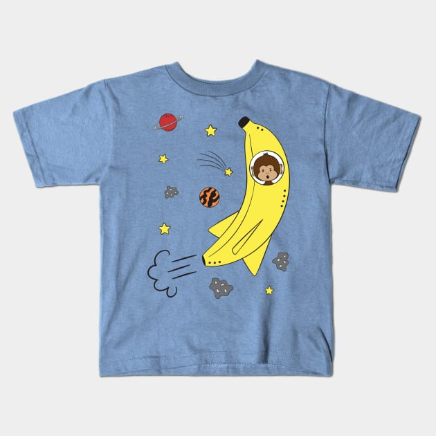 Space Monkey Banana Rocket Onsie, kids Kids T-Shirt by MelanieSmith